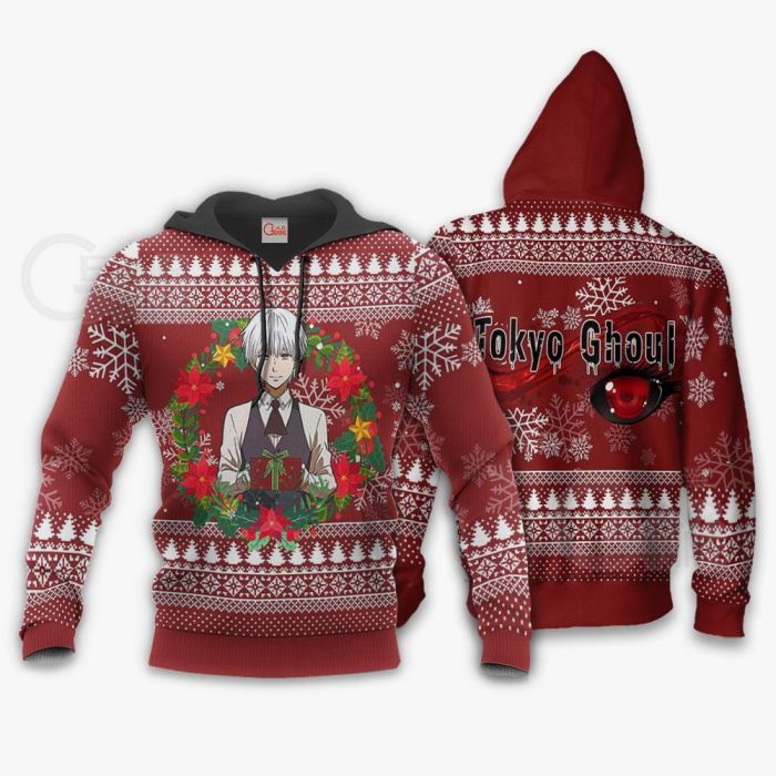 1102 AOP Tokyo Ghoul Ugly Christmas Sweater VA Kaneki2 2 hoodie font and back - Tokyo Ghoul Merch