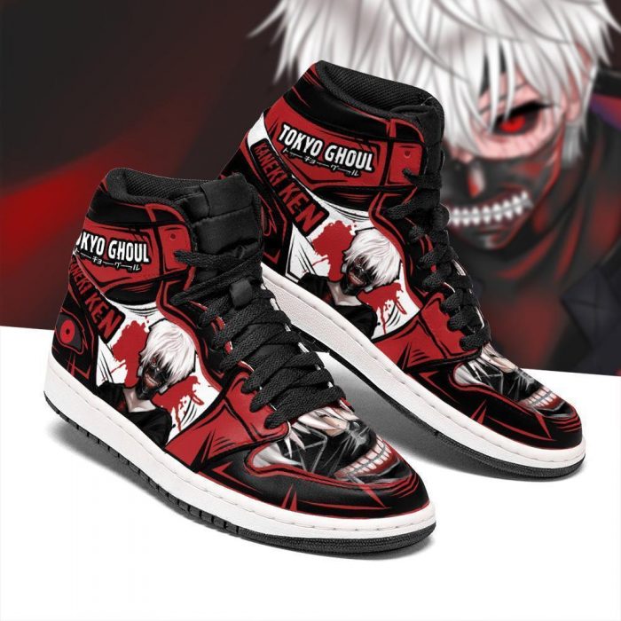 ken kaneki jordan sneakers tokyo ghoul anime high top shoes custom gearanime 2 - Tokyo Ghoul Merch