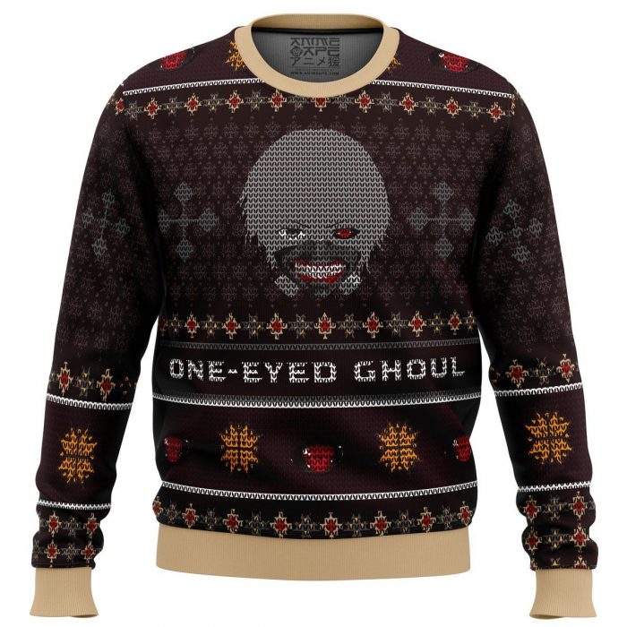 ken kaneki one eyed ghoul tokyo ghoul premium ugly christmas sweater 112717 - Tokyo Ghoul Merch