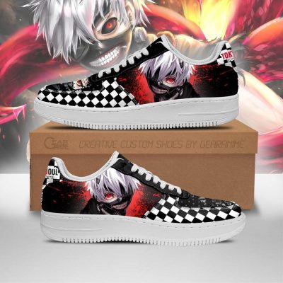 tokyo ghoul kaneki air force sneakers custom checkerboard shoes anime gearanime - Tokyo Ghoul Merch