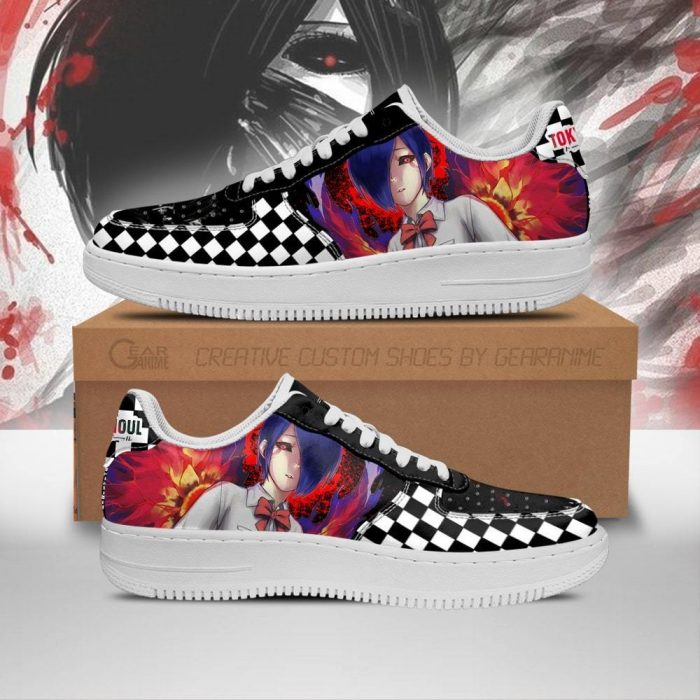 tokyo ghoul touka air force sneakers custom checkerboard shoes anime gearanime - Tokyo Ghoul Merch Store