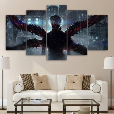 Rize kamishiro and Ken Kaneki Tokyo Ghoul Anime Home Decor Canvas