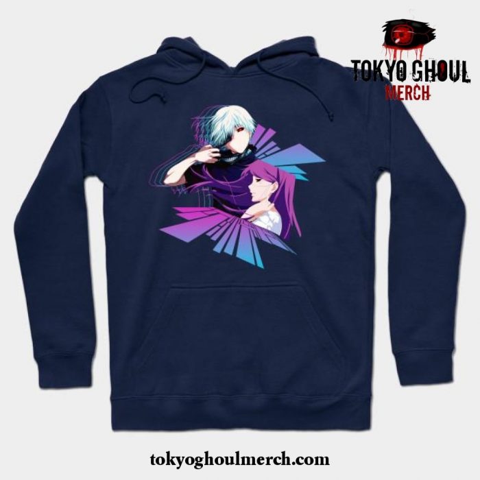 Kaneki And Rize Hoodie Navy Blue / S