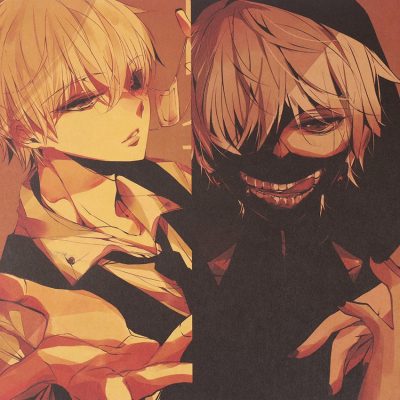 1PC Classic Anime Tokyo Ghoul Character Poster Retro Kraft Paper Wall Sticker Children S Interior Painting 1 - Tokyo Ghoul Merch Store