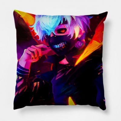 Neon Bright Ghoul Throw Pillow Official Cow Anime Merch