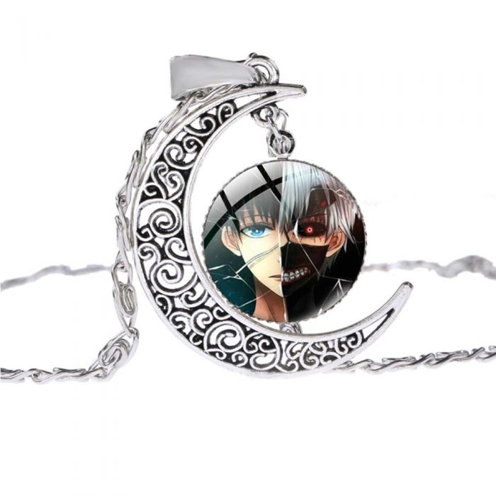 Anime Tokyo Ghoul Necklace Pendant Kaneki Ken Cartoon Figure Long Neck Chain Hollow Moon Round Glass 4 - Tokyo Ghoul Merch