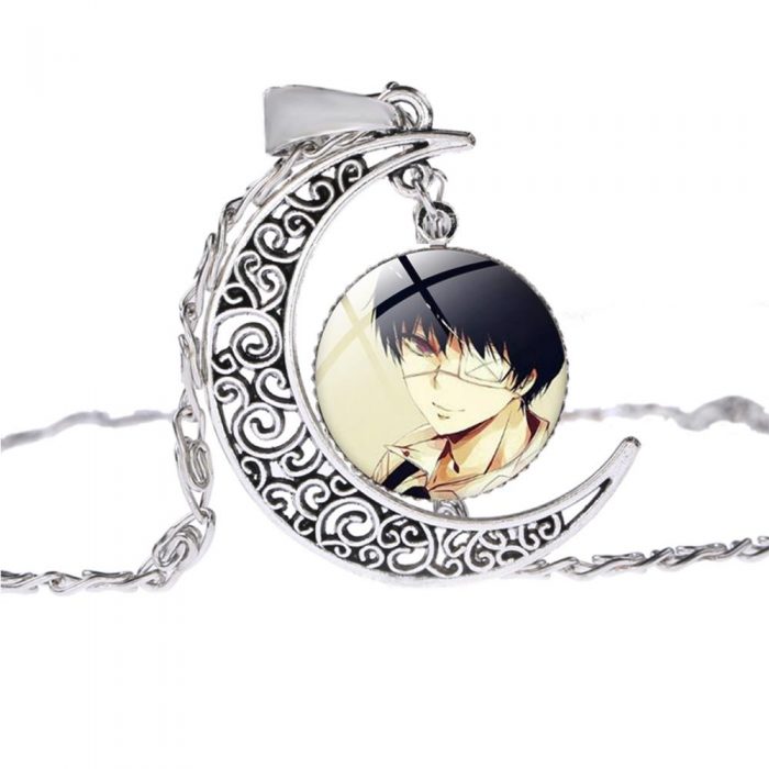 Anime Tokyo Ghoul Necklace Pendant Kaneki Ken Cartoon Figure Long Neck Chain Hollow Moon Round Glass 5 - Tokyo Ghoul Merch