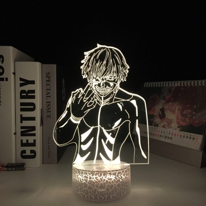 Ken Kaneki Tokyo Ghoul Anime 3D White Base LED Light for Home Decoration Nightlight Cool Child 3 - Tokyo Ghoul Merch