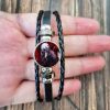 New Tokyo Ghoul Bracelet for Fans Men Anime Figures Cosplay Custom Glass Picture Handmade Leather Bracelets 4 - Tokyo Ghoul Merch