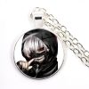 Popular Anime Tokyo Ghoul Necklace Ken Kaneki Mask Figure Glass Cabochon Pendant Necklace Cosplay Women Men 3 - Tokyo Ghoul Merch