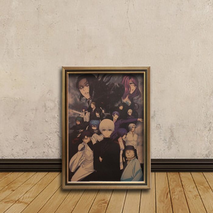 TIE LER Classic Anime Tokyo Ghoul Character Poster Kraft Wall Paper Painting Bar Kids Room Home 5 - Tokyo Ghoul Merch Store