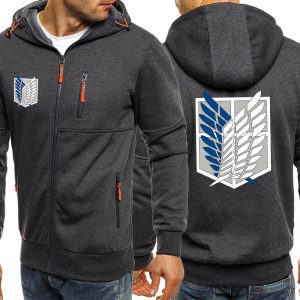 Anime Attack On Titan The Wing Of Liberty Mens Hoodies Zip Up Sportswears Casual Oversized JacketsHip - Tokyo Ghoul Merch