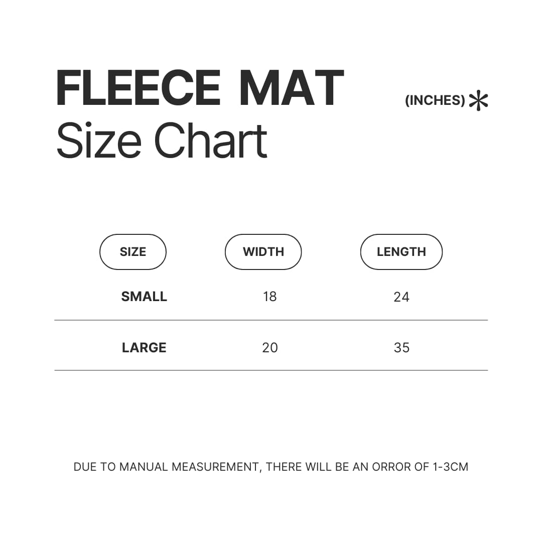 Fleece Mat Size Chart - Tokyo Ghoul Merch