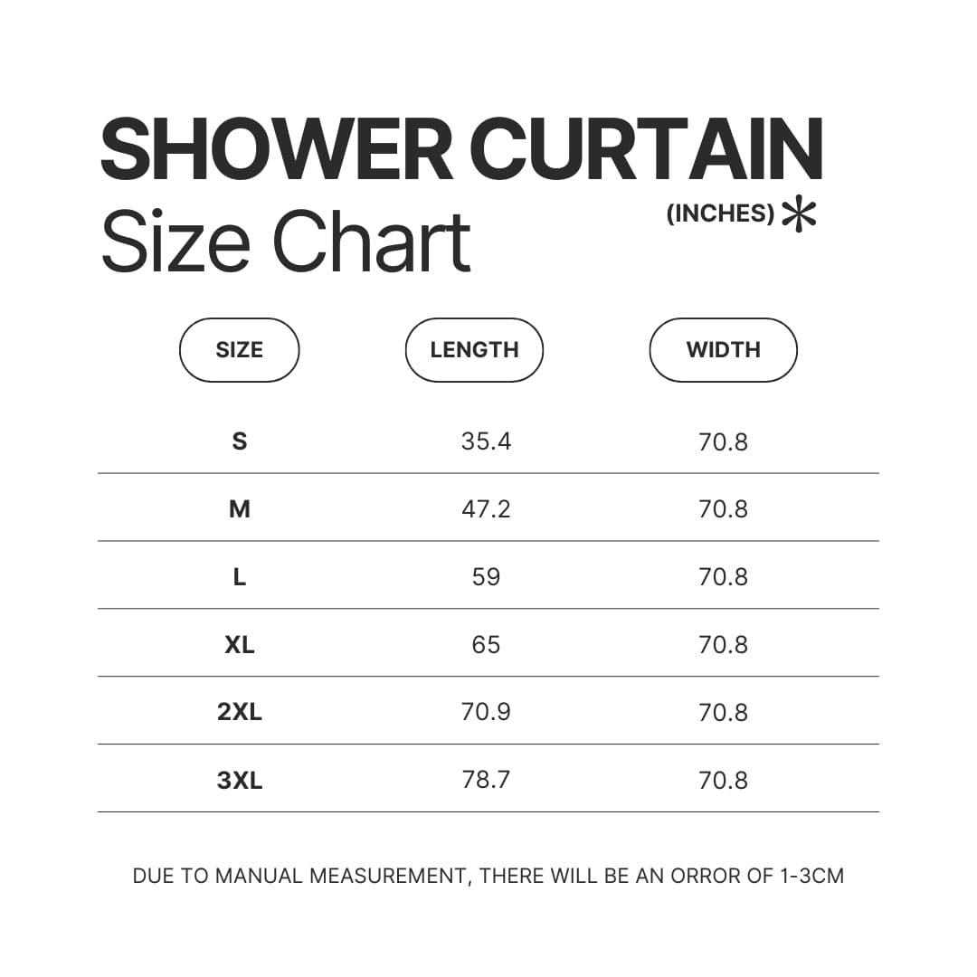 Shower Curtain Size Chart - Tokyo Ghoul Merch