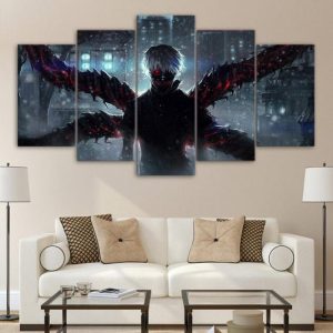 5 Pieces Tokyo Ghoul Ken Kaneki Night Canvas Wall Art