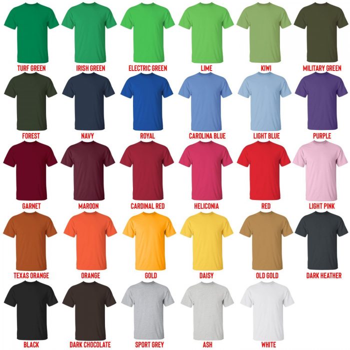 t shirt color chart 1 - Tokyo Ghoul Merch