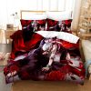 Horror Anime Tokyo Ghoul Print Bedding Set Adult Children Cartoon Duvet Cover Pillowcase Double Queen Large 11 - Tokyo Ghoul Merch